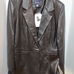 Lamb Skin Black Leather Jacket Size 1 X. New with Tags